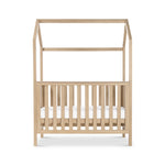 Tutti Bambini Casa 3 in 1 Mini Cot Bed + Roof Accessory Pack + Pocket Spring Mattress - Harvest Oak
