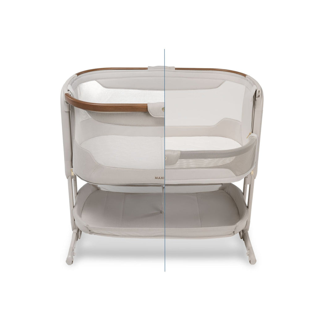 Maxi-Cosi Iora Pro Bedside Crib Inc 100% Cotton Sheets (2Pck) - Elegance Beige