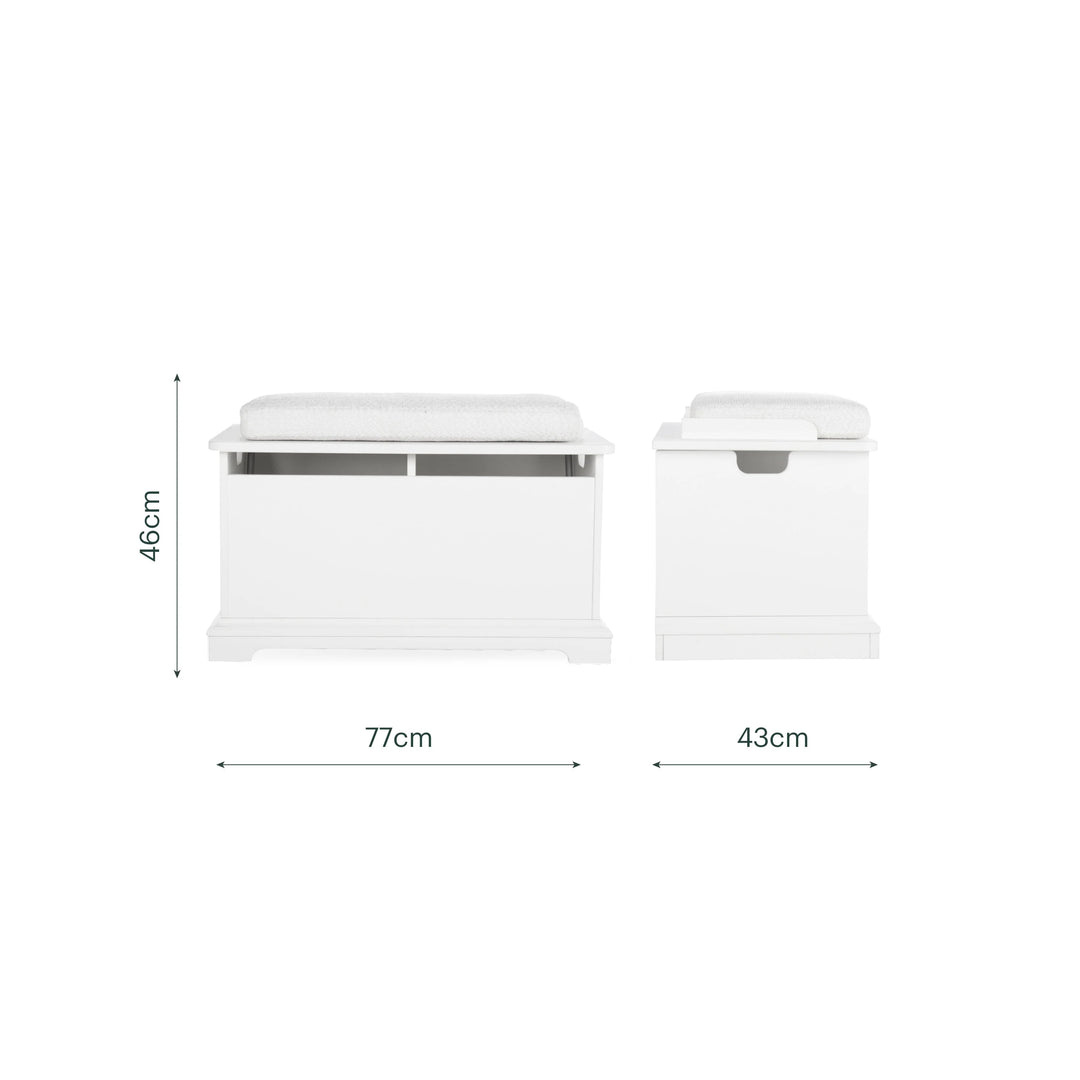 CuddleCo Beaumont Storage Box & Cushion Set - White