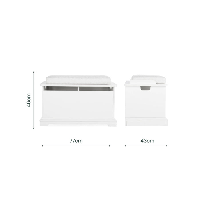 CuddleCo Beaumont Storage Box & Cushion Set - White