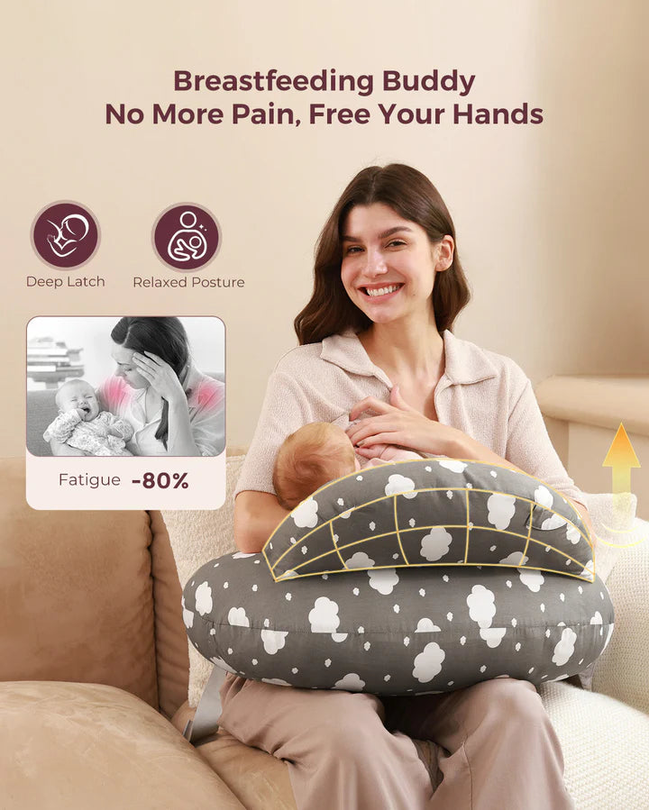 Momcozy Multifunctional and Adjustable 100% Cotton Nursing Pillow