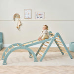 Tutti Bambini Scala Montessori 3 In 1 Pikler Climbing Frame With Climbing Wall - Ocean Stone