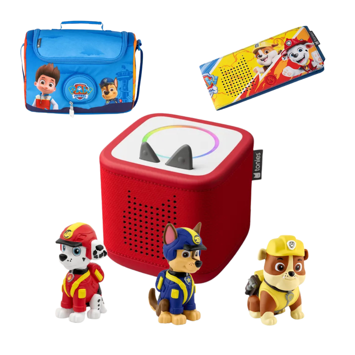 tonies Paw Patrol Bundle – Toniebox 2 + Figures + Listen & Play Bag + Sleeve
