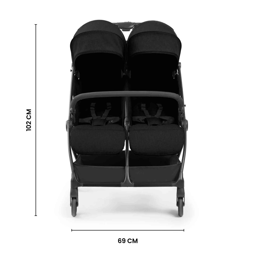 Ickle Bubba Aries Double Max Autofold Stroller - Black