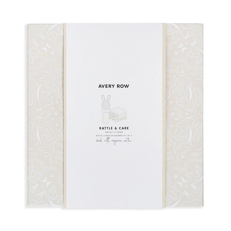 Avery Row Rattle & Care New Baby Gift Set - Chamomile