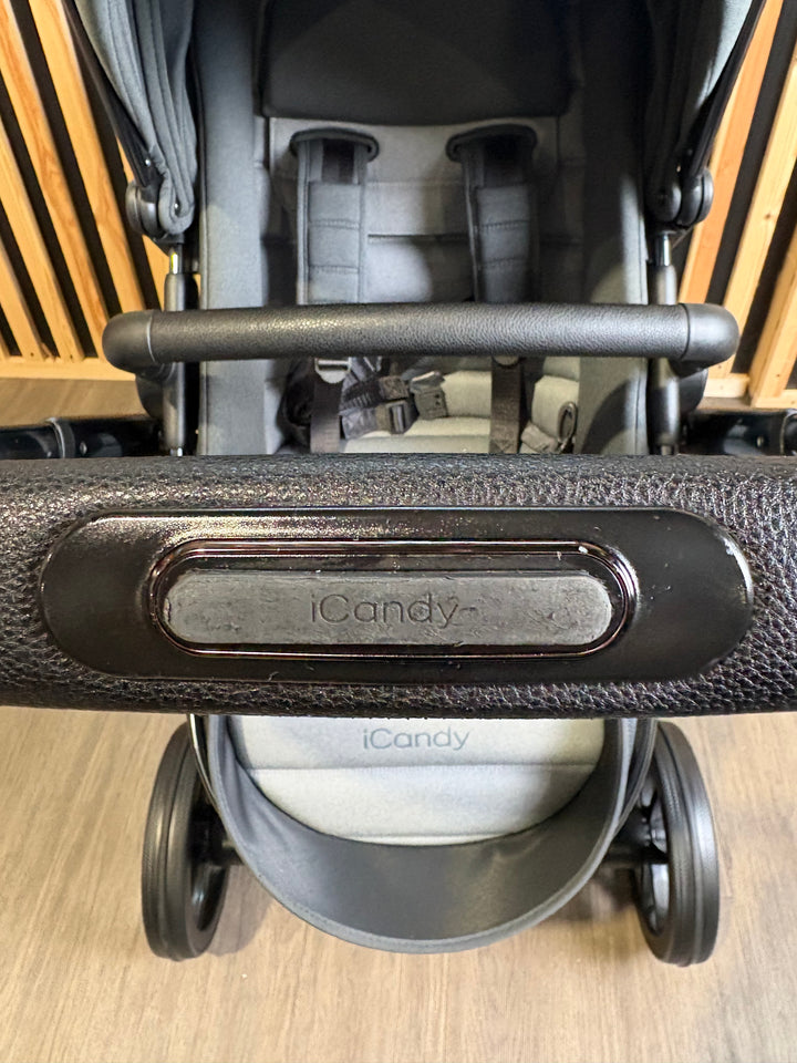 PRE LOVED iCandy Peach 7 Double Pushchair Bundle - Phantom/Dark Grey