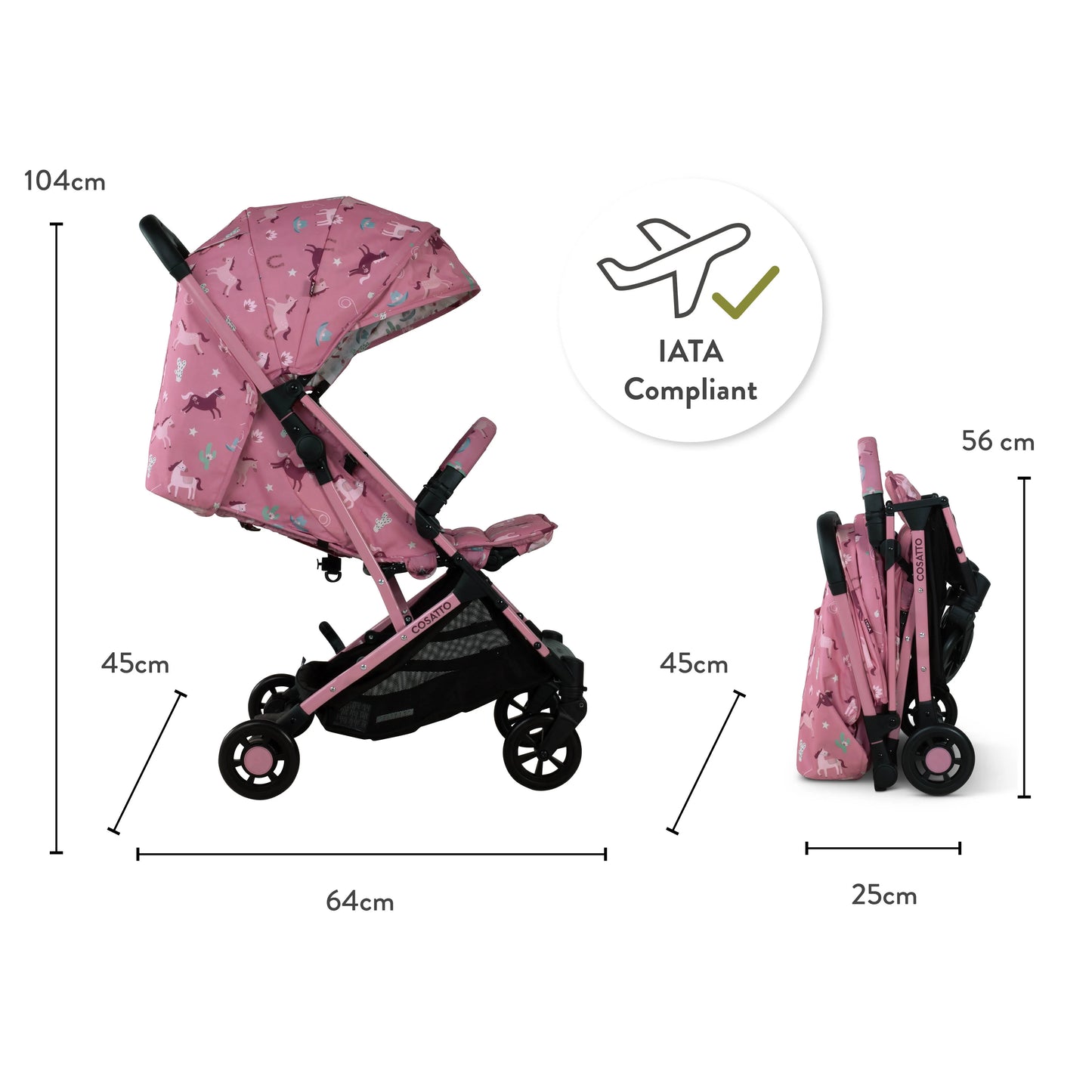 Cosatto Yo! Compact Stroller - Pony Party