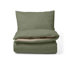 The Little Green Sheep Reversible Cot Bed Duvet Cover & Pillow Case Set - Juniper & Linen