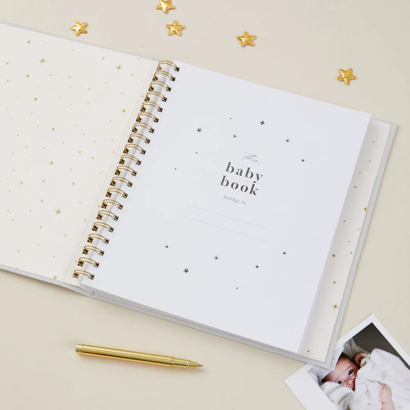 Blush & Gold My Baby Book - Baby Record Book - Misty Grey