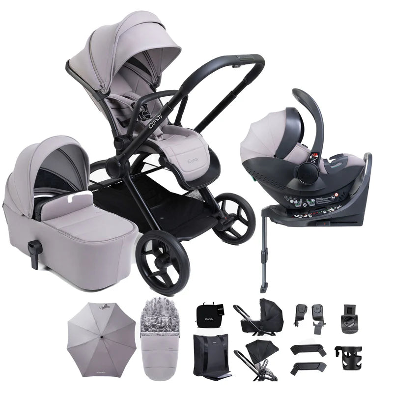 iCandy Core2 Complete 360 Car Seat Travel System Bundle - Storm Grey