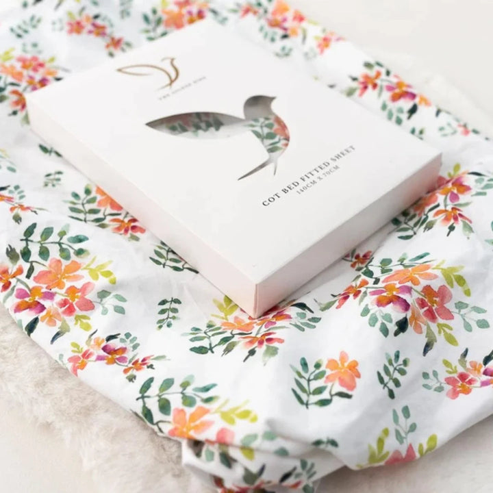 EX DISPLAY The Gilded Bird Pretty Stems Fitted Cot Sheet