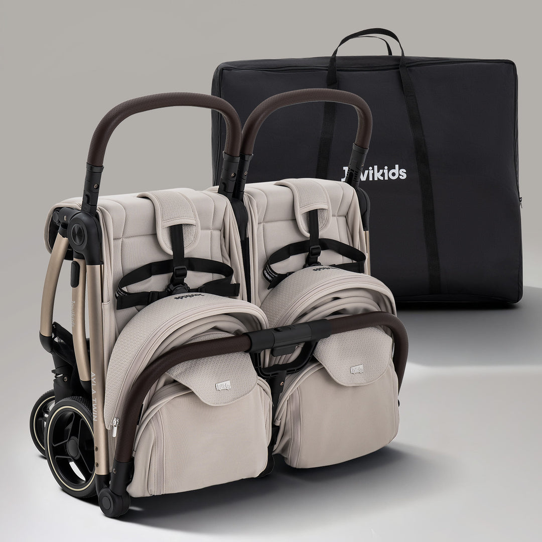 JoviKids Ayla Compact Twin Pushchair - Beige