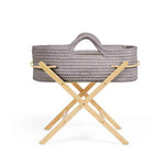 Ickle Bubba Nova Crochet Moses Basket + Pine Stand - Tawny