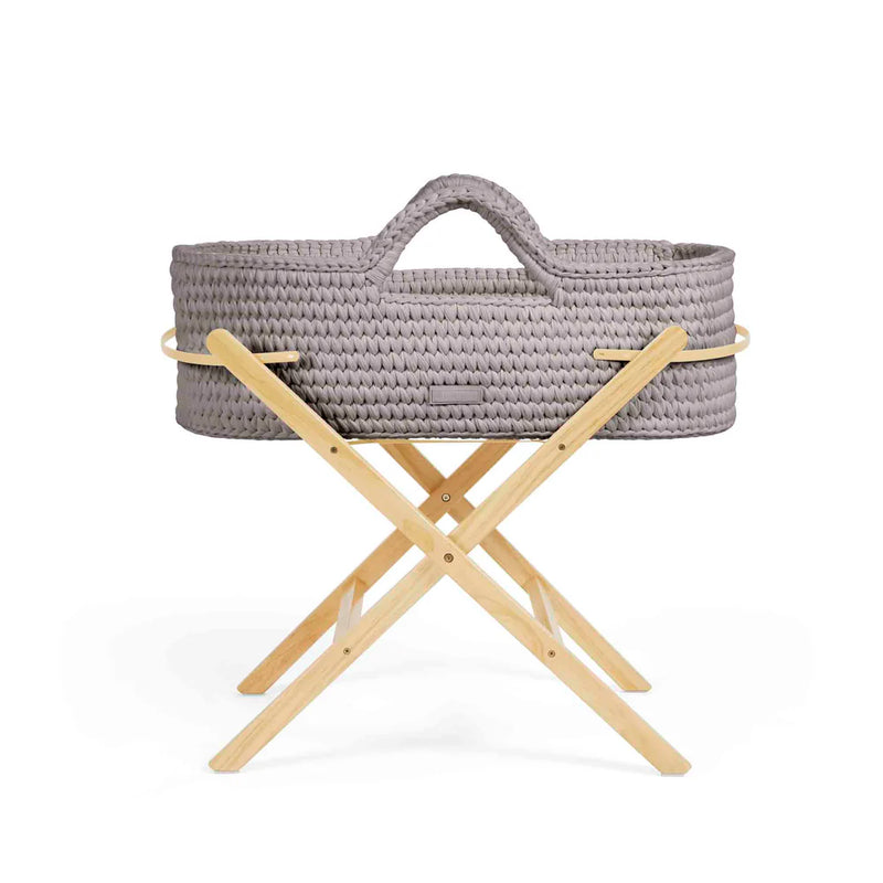 Ickle Bubba Nova Crochet Moses Basket + Pine Stand - Tawny