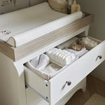 CuddleCo Clara 3 Piece Nursery Furniture Set  - White & Ash