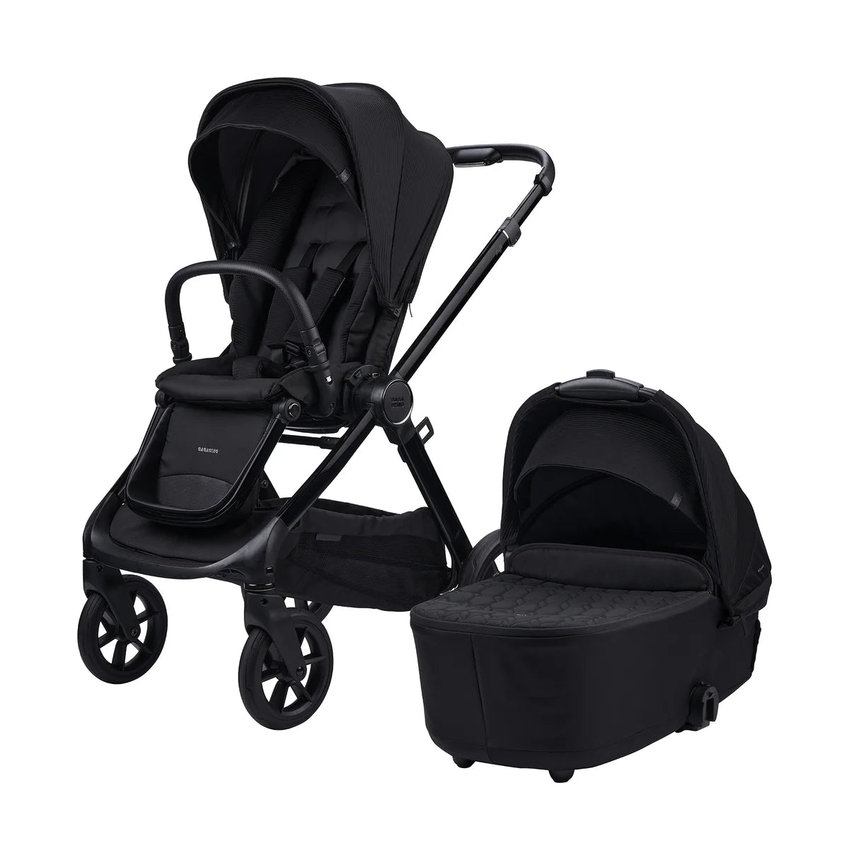 Bababing Raffi MKII 18 Piece Travel System, Home & Feeding Bundle - Satin Black