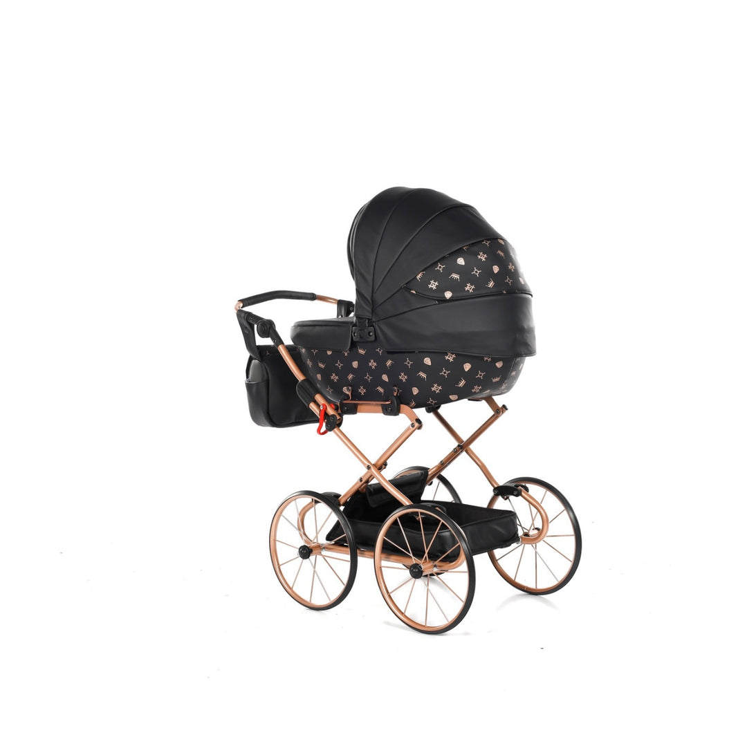 Junama Imperial Classic Black & Gold Dolls Pram