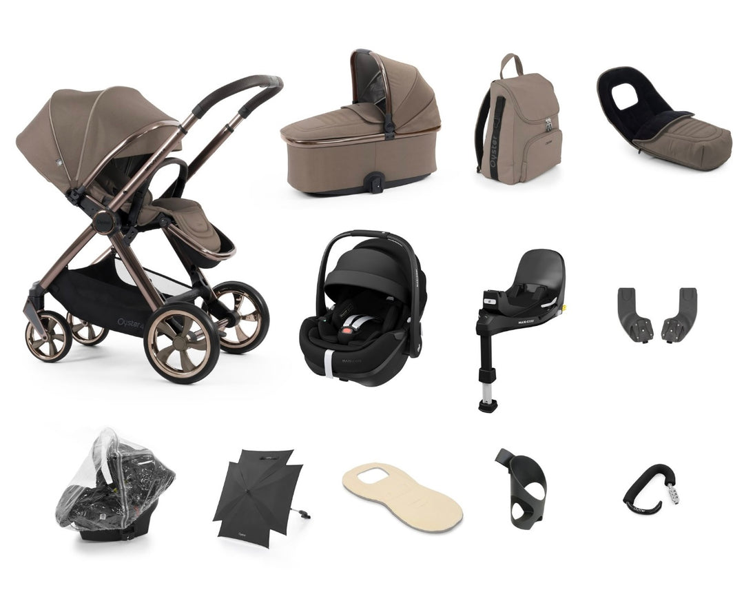 Oyster4 Travel System Bundle Inc Maxi-Cosi Pebble 360 Pro2 Car Seat - Mink
