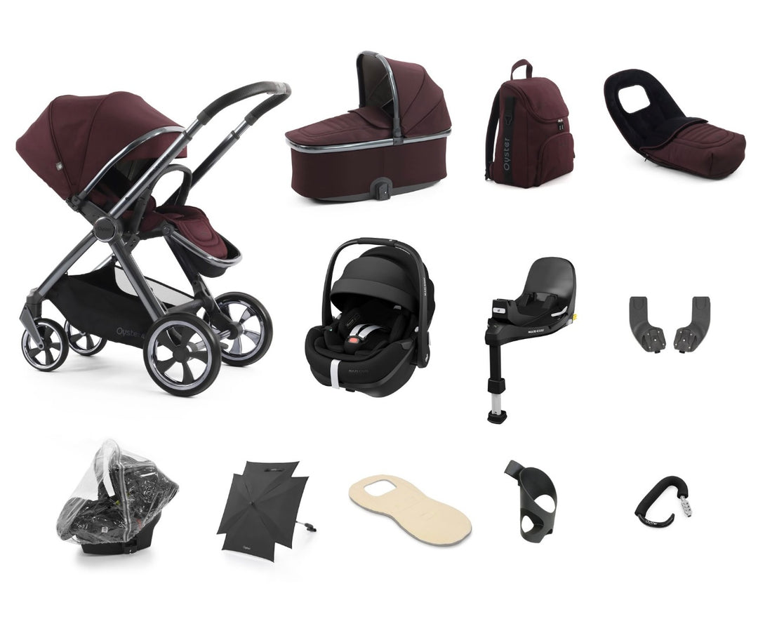 Oyster4 Travel System Bundle Inc Maxi-Cosi Pebble 360 Pro2 Car Seat - Mulberry