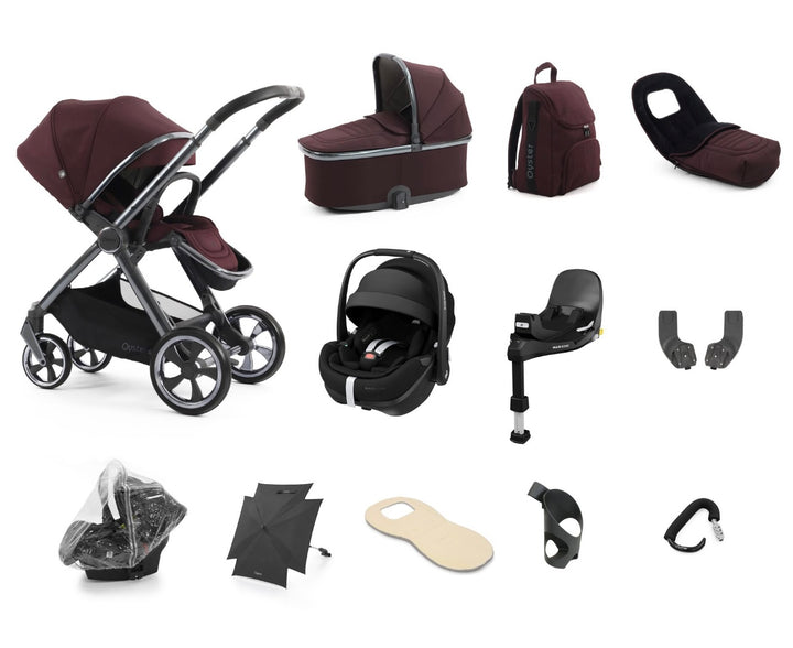 Oyster4 Travel System Bundle Inc Maxi-Cosi Pebble 360 Pro2 Car Seat - Mulberry