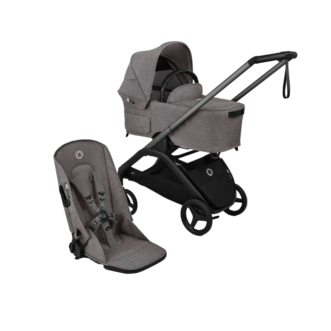 Bugaboo Dragonfly Plus Stroller + Carrycot - Grey Melange