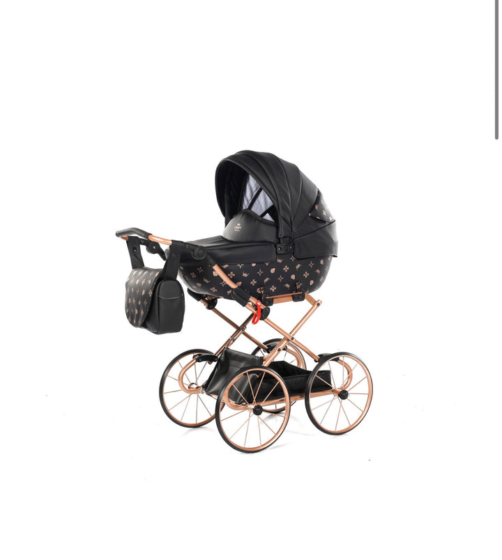 Junama Imperial Classic Black & Gold Dolls Pram