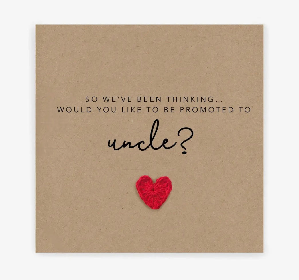 Promotion to Uncle Crochet Pregnancy Announcement Card
