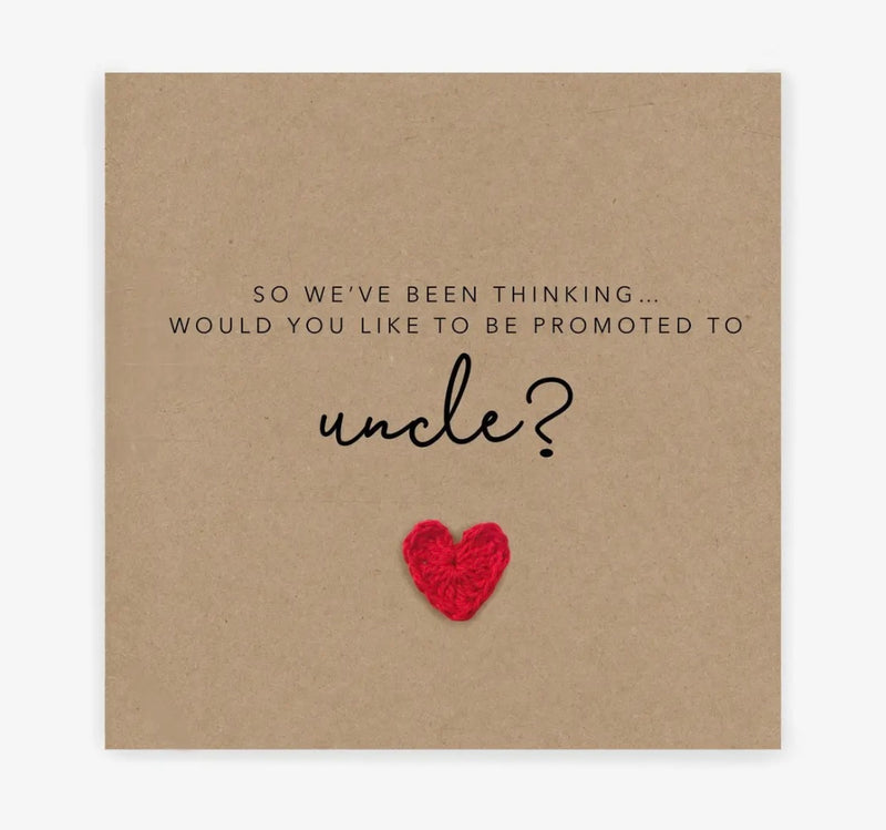 Promotion to Uncle Crochet Pregnancy Announcement Card