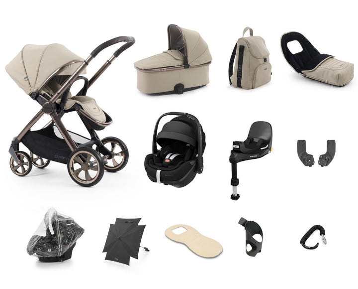 Oyster4 Travel System Bundle Inc Maxi-Cosi Pebble 360 Pro2 Car Seat - Buttermilk