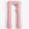 Full-Length U-Shaped Pregnancy Pillow with Storage Bag - Pink