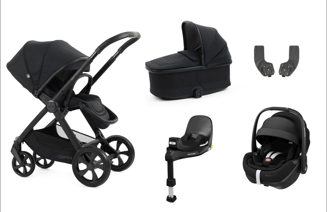 Oyster4 Travel System Bundle Inc Maxi-Cosi Pebble 360 Pro2 Car Seat - Raven