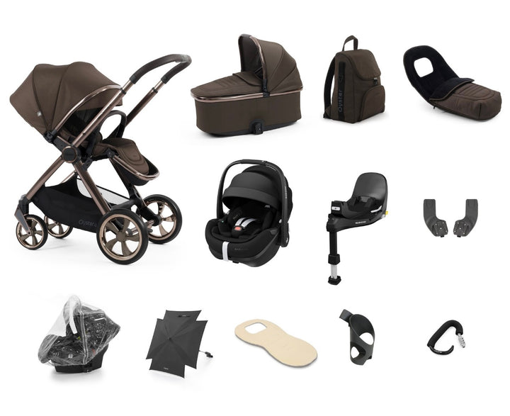 Oyster4 Travel System Bundle Inc Maxi-Cosi Pebble 360 Pro2 Car Seat - Chocolate Velvet
