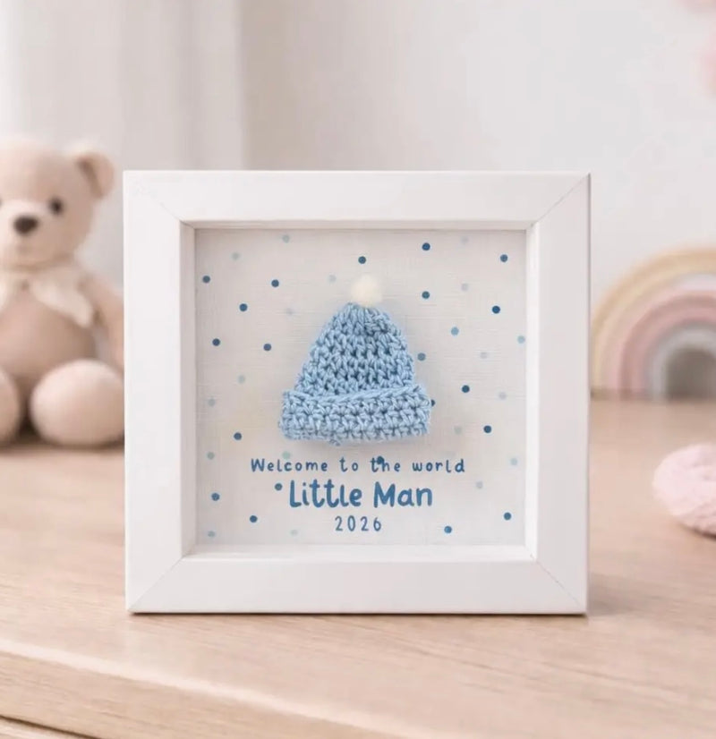 Welcome To The World Crochet Framed Gift - Little Man 2026