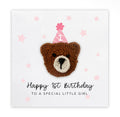 1st Birthday Crochet Bear Card – Girl
