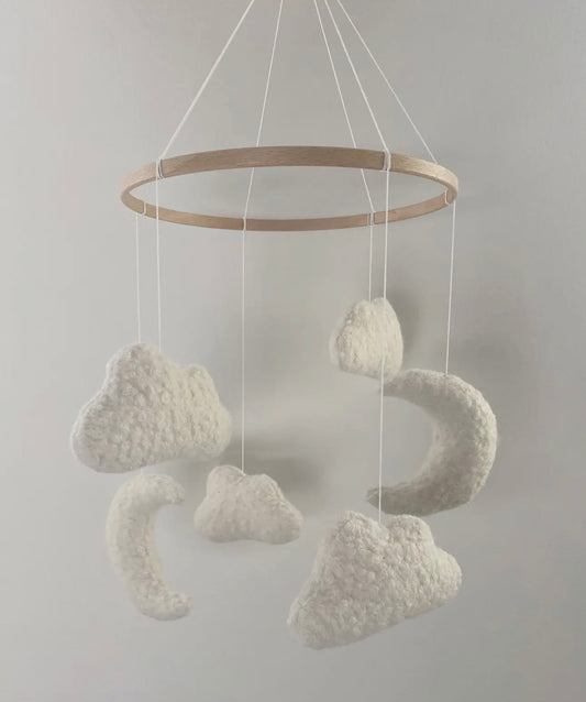 Edie & Joe Boucle cloud & moon mobile