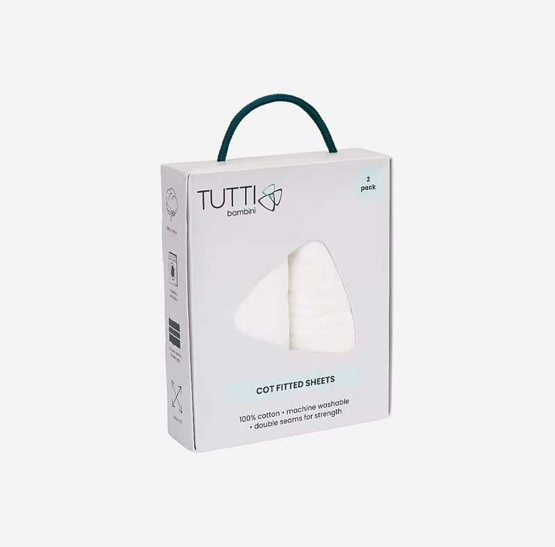 Tutti Bambini Essential Cot Sheets White (120x60cm)