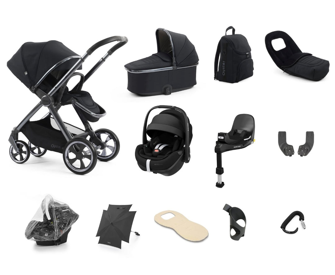 Oyster4 Travel System Bundle Inc Maxi-Cosi Pebble 360 Pro2 Car Seat - Carbonite