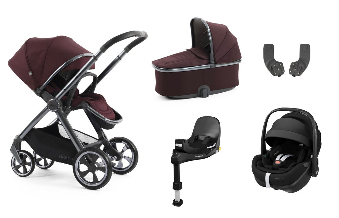 Oyster4 Travel System Bundle Inc Maxi-Cosi Pebble 360 Pro2 Car Seat - Mulberry