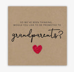 Promotion to Grandparents Crochet Pregnancy Announcement Card