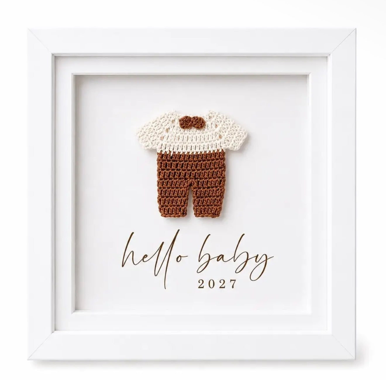 Hello Baby Large Crochet Framed Print