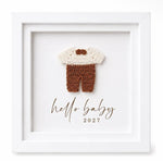 Hello Baby Large Crochet Framed Print