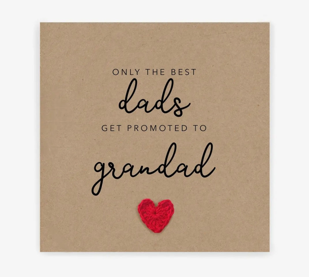 Dad to Grandad Crochet Pregnancy Announcement Card