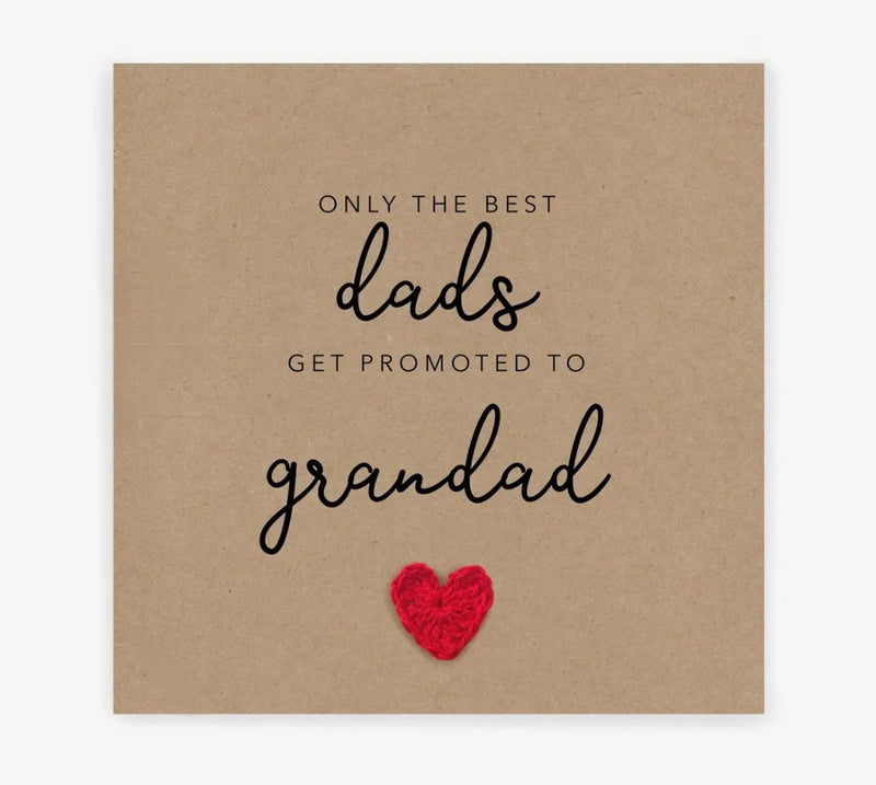 Dad to Grandad Crochet Pregnancy Announcement Card