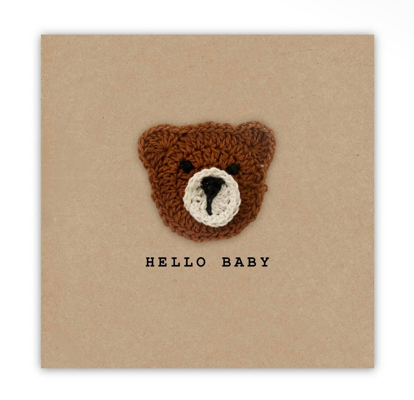 Hello Baby Crochet Bear Card
