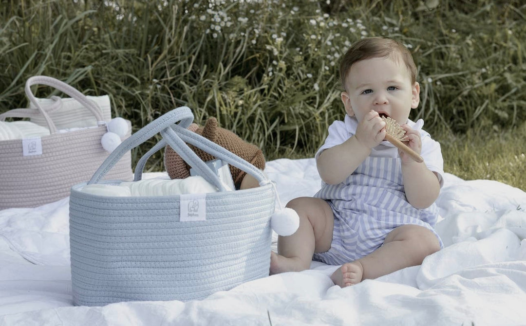 Cotton Rope Caddy - Misty Blue