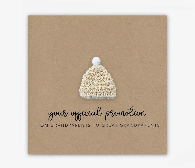 Great Grandparents Crochet Pregnancy Announcement Card