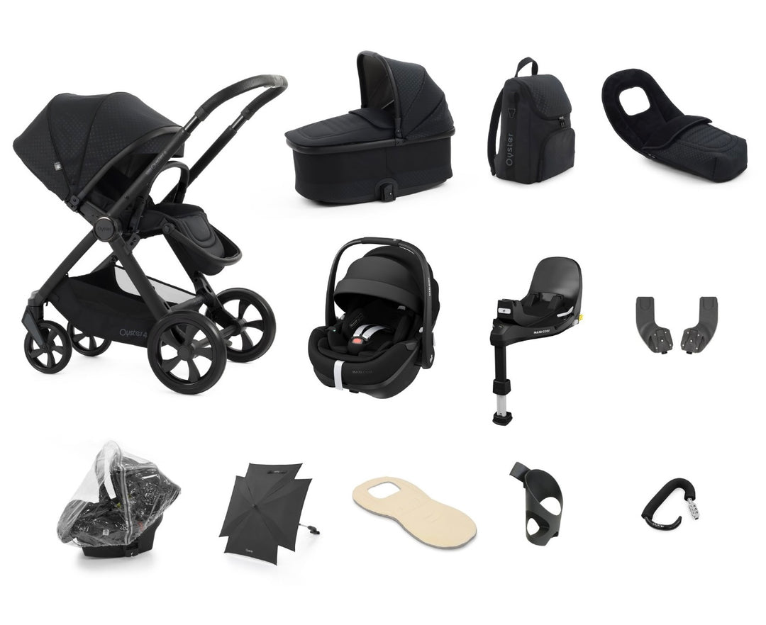 Oyster4 Travel System Bundle Inc Maxi-Cosi Pebble 360 Pro2 Car Seat - Raven
