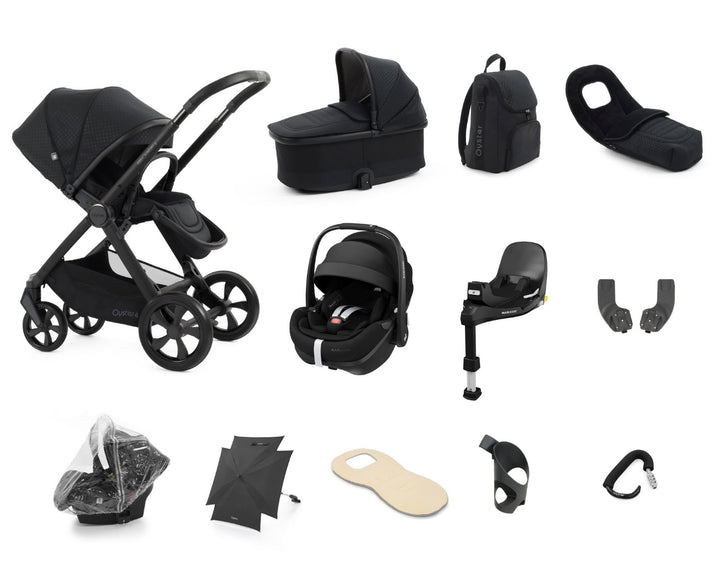 Oyster4 Travel System Bundle Inc Maxi-Cosi Pebble 360 Pro2 Car Seat - Raven