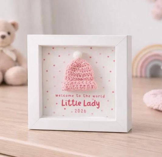 Welcome To The World Crochet Framed Gift - Little Lady 2026