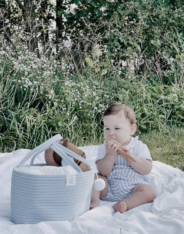 Cotton Rope Caddy - Misty Blue